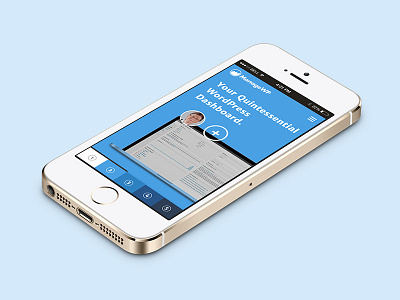 ManageWP blue design iphone mobile responsive ui ux web wordpress