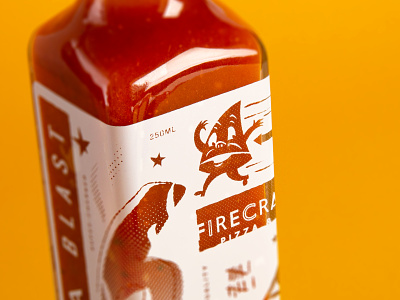 Firecracker Pizza & Beer Hot Sauce beer branding design firecracker hot sauce illustration logo packaging pizza typography