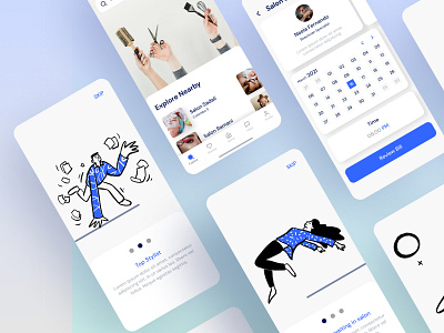 Beauty & Care Salon Mobile App Design android app branding concept dailyui design dribbbleshots illustration ui