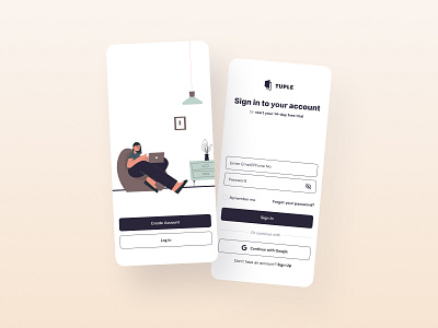 Create an account - Mobile app android app branding dailyui design dribbbleshots illustration login register signup ui uiux