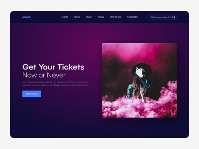 Music Concert Website Page - Hero Section app booking concert dailyui design dribbbleshots edm modernui music ticket trending ui uiux website