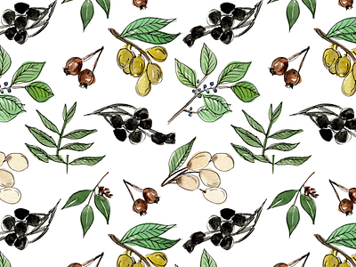 The Ranch leaves nature illustration olive branch pattern pattern design pattern library surface design surface pattern surface pattern design