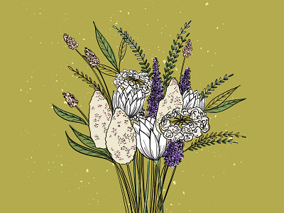 Foraging Finds bouquet floral background floral design floral illustration flower illustration flowers leaves nature illustration wildflowers