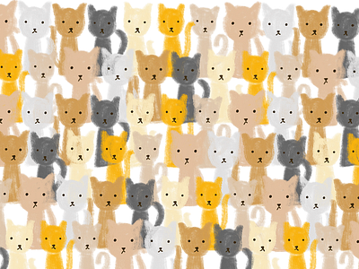 Here Are These Cats cats funny cats kitten kitties kitty cat pattern pattern design surface design surface pattern