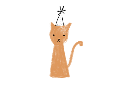 Birthday Cat birthday birthday cat cat cat drawing cat illustration celebration funny cat hooray kitten