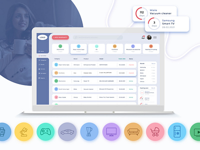 Warranty Web App app branding branding design bulgaria categories category icons dailyui dashboard desktop app documents expired expiry organizer ui ux warranty web app web design
