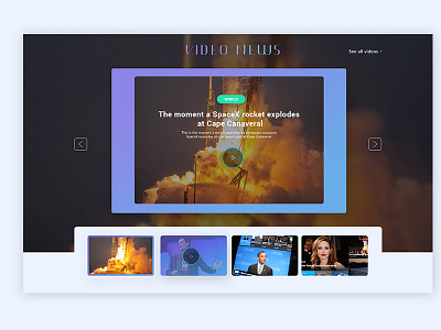 Video News - UI Design concept for Online Magazine