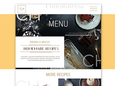 Chocolateria Homepage Design branding chocolate homemade pastry web design