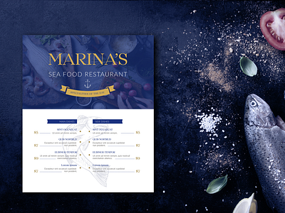 Sea Food Specialities fish flyer artwork flyer design menu menu card restaurant sea food