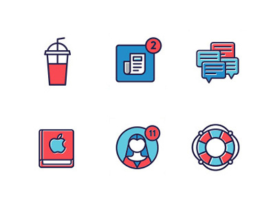 Icons for Landing Page business color design flat icon icons interface landing page service set ui