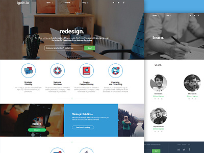 Ignit.io business clean consulting cover flat landing modern page startup team ui ux