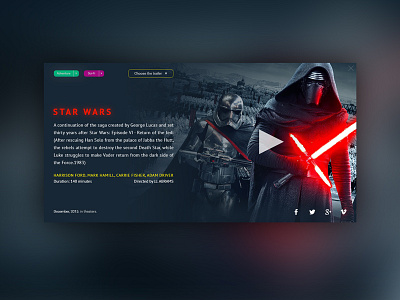 Star Wars: The Force Awakens UI Movie Card