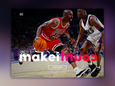 Chigago Bulls. Make it Count app basketball bootstrap cover dash dashboard interface landing page sports unsplash visual