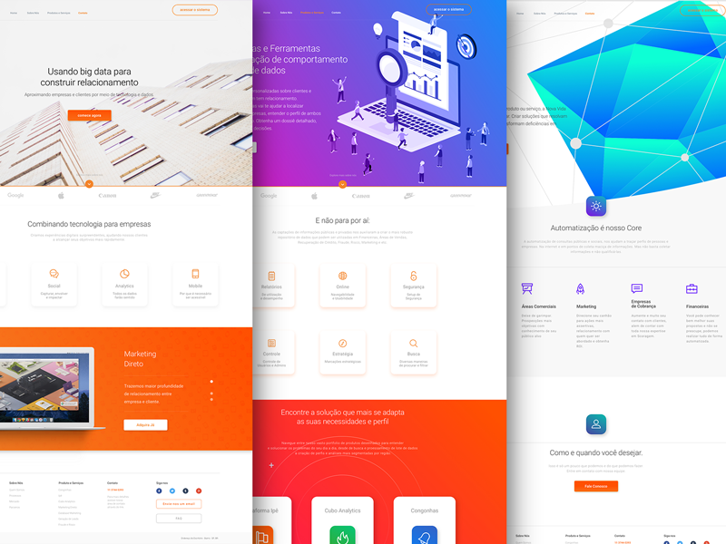 Startup landing page