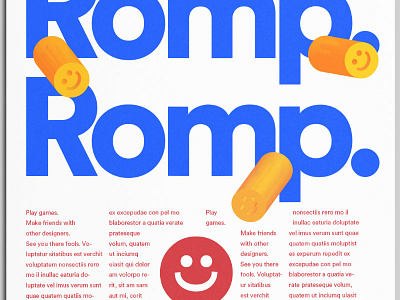 Social event branding for Romp. 3d branding