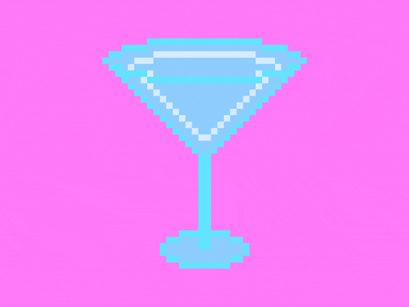 Martini 8 bit animation pixel rainbow social animation