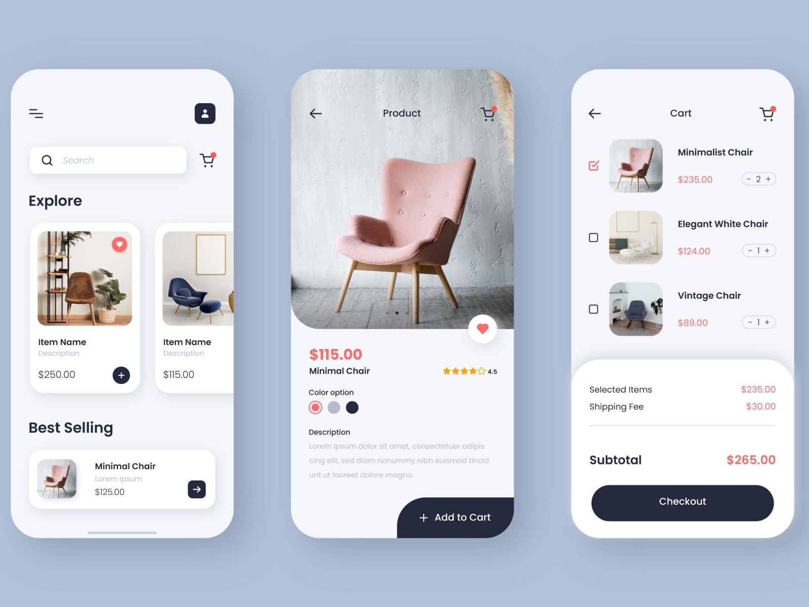 Furniture Shop Mobile App by Sherry on Dribbble