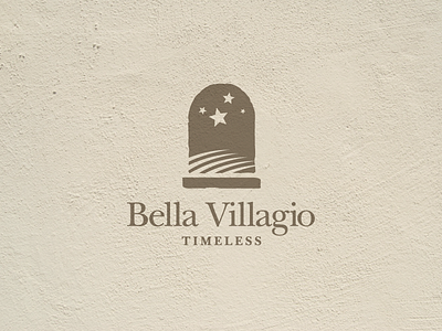 Bella Villagio apartments community condo identity logo logotype minimal modern simple sky stars upscale window