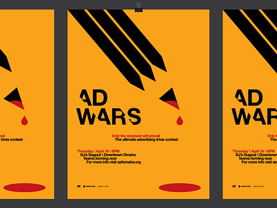 AAF Omaha Ad Wars Team Trivia Event Poster Design ad blood event heisler modern omaha pencil poster simple trivia wars