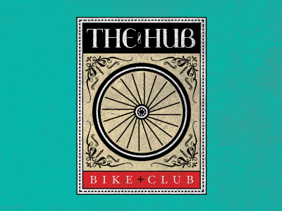 The Hub Bike Club bicycle bike logo poster