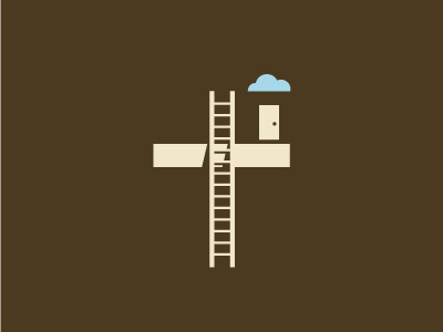 The Upstairs Church church cross door fun ladder logo minimal modern simple