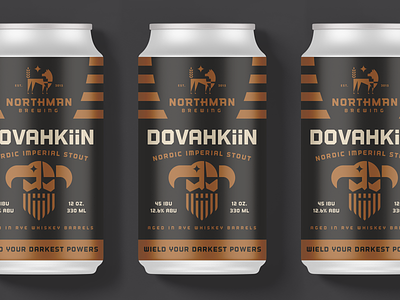 Northman Brewing Beer Can Design beer branding can copper identity logo nordic packaging skyrim