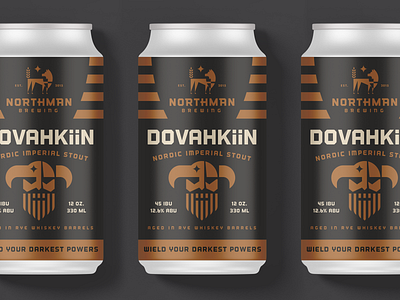 Northman Brewing Beer Can Design beer branding can copper identity logo nordic packaging skyrim