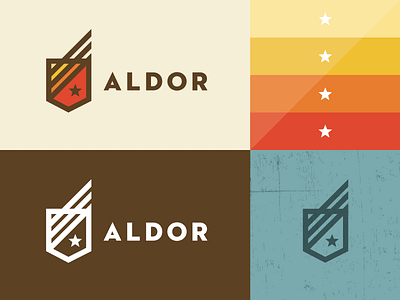 Aldor branding heisler identity logo logotype outdoor sean shield star strength