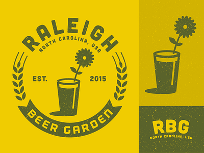 Raleigh Beer Garden beer branding flower garden glass identity logo raleigh