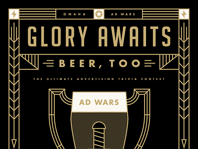 AAF Omaha Ad Wars Event poster ad beer knife military omaha poster trivia wars wheat