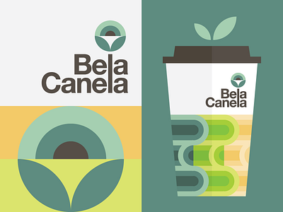 Bela Canela branding coffee food fun health identity leaf logo modern natural organic sun