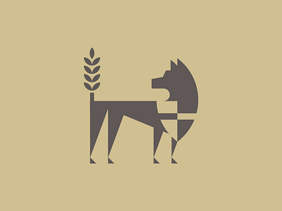 Wolf animal barley branding fox identity logo modern shield simple wheat wolf