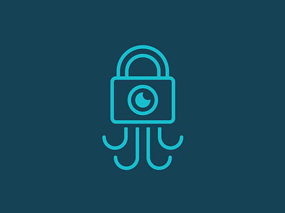 SQID branding identity lock logo minimal modern padlock security simple software squid