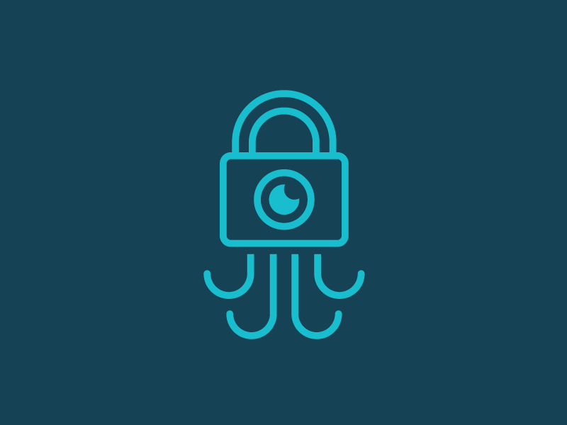 SQID software security squid padlock lock modern minimal simple branding identity logo