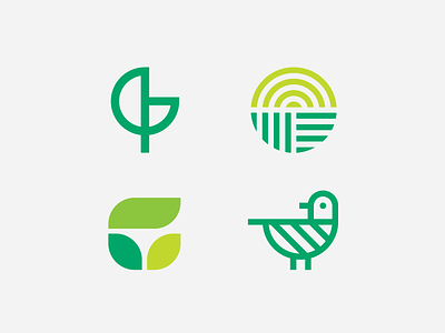 Greenteria bird branding green heisler identity leaf logo minimal modern natural organic simple