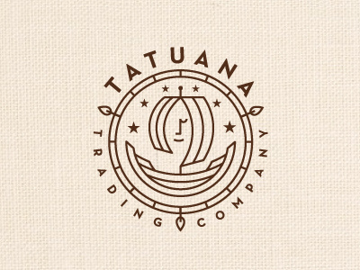 Tatuana Trading Company boat chocolate fair farmer guatemala hispanic identity latino logo logotype organic ship spices tatuana tea trade witch