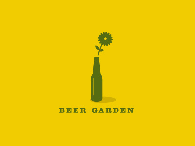 Beer Garden beer bottle daisy flower garden identity logo logotype minimal simple