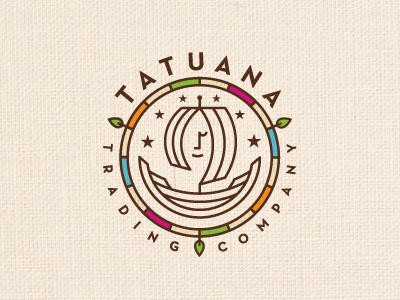 Tatuana Trading Company boat chcolate fair farmer guatemala hispanic identity latino logo logotype organic ship spices tatuana tea trade trading witch