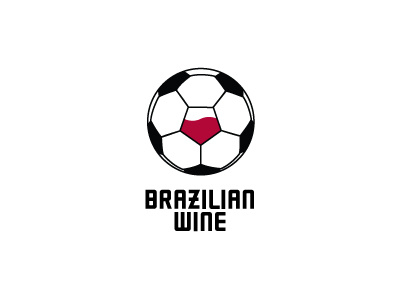 Brazilian Wine ball glass logo logotype minimal simple soccer wine