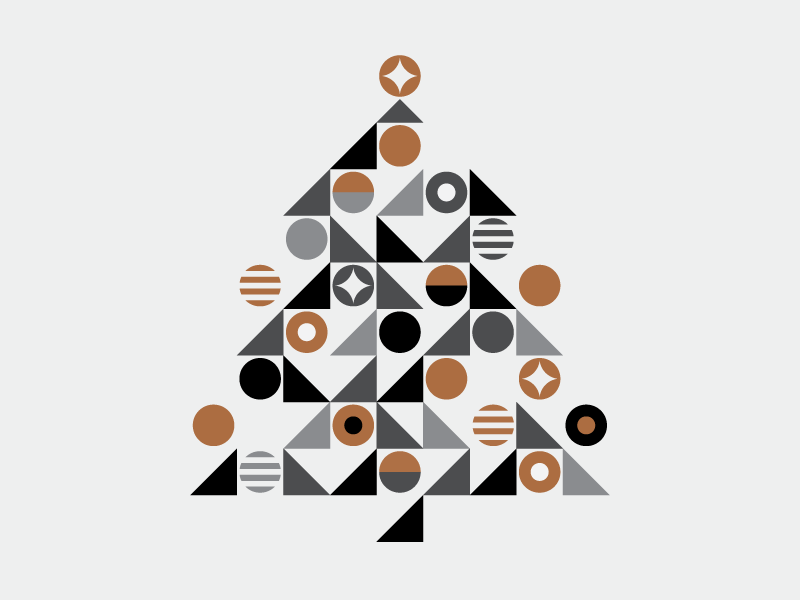 Happy Holidays 2016 geometric copper holiday tree christmas heisler minimal simple modern
