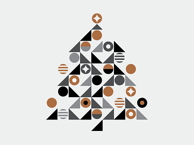 Happy Holidays 2016 christmas copper geometric heisler holiday minimal modern simple tree