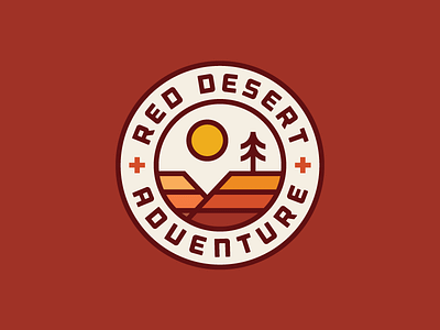 Red Desert Adventure adventure badge canyon desert heisler identity logo minimal rocks simple sun tree