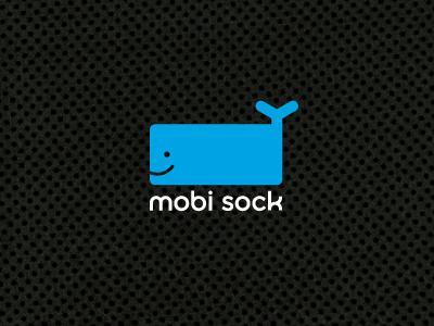 Mobi Sock bag cell electronic identity logo logotype minimal phone pouch protect simple sock whale