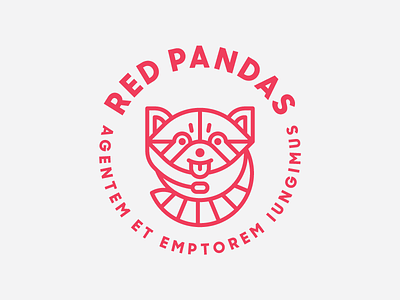 Zendesk Red Pandas Team Logo badge branding heisler identity logo minimal modern monoline panda red team zendesk