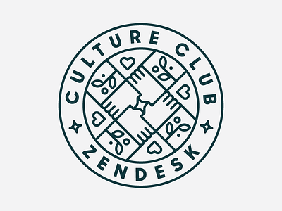 Zendesk Culture Club badge branding department heisler identity logo minimal modern monoline team zendesk
