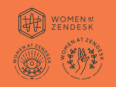 Women At Zendesk badge branding heisler identity logo minimal modern monogram monoline team women zendesk