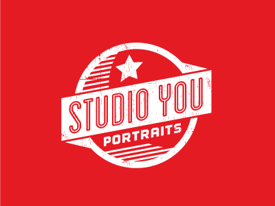 Studio You Portraits banner fun graduation hip identity logo logotype minimal modern photography portraits retro ribbon school senior simple star youth