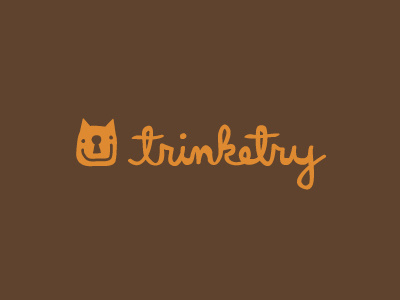 Trinketry cat dog drawn fun hand identity key lock logo logotype minimal modern script trinket