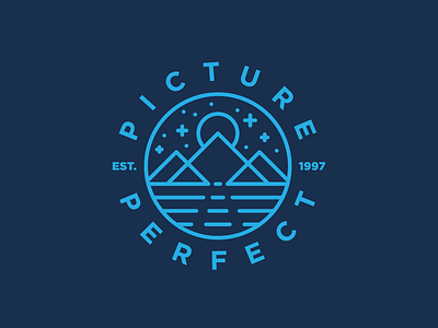 Picture Perfect commercial heisler identity logo minimal modern monoline moon mountain simple symbology water