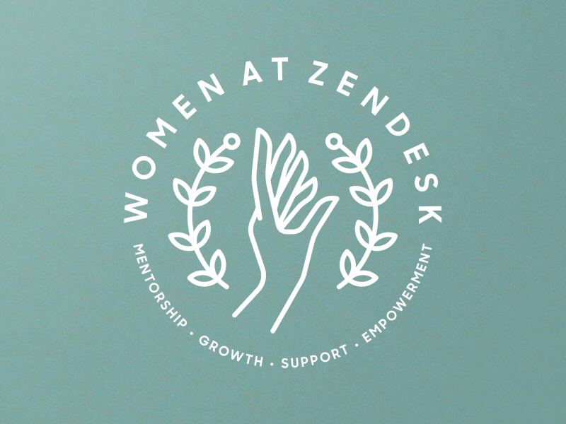 Women at Zendesk badge hand heisler identity logo minimal modern simple women zwendesk